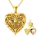 10K 14K 18K Gold Personalized Photo Tree of Life Bee Sunflower Rose  Pendant Necklace
