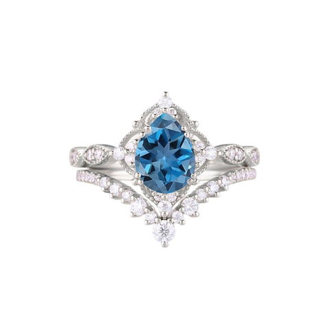 Sterling Silver 10K 14K 18K Gold Pear Shaped Gemstone Engagement Ring