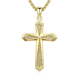 14K Gold Plated Cross Pendant Necklace for Men