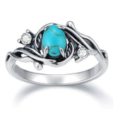14K Gold Plated Turquoise Ring Western Jewelry Anniversary Birthday Gift for Women