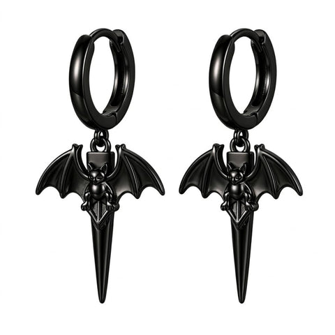 Sterling Silver Feather Arrow  Skull Spider Bat Scorpion Hoop Earrings Halloween Christmas Gift