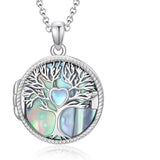 Sterling Silver Personalized Photo Moonstone Tree of Life  Pendant Necklace
