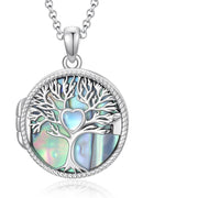 Sterling Silver Personalized Photo Moonstone Tree of Life  Pendant Necklace