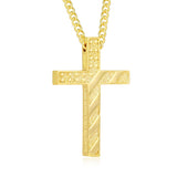 14K Gold Plated Cross Pendant Necklace for Men