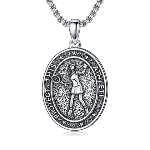 Sterling Silver Baseball Soccer Hockey Football Basketball Taekwondo Tennis Golf Runner Pendant Necklace