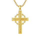 14K Gold Plated Cross Pendant Necklace Religious Confirmation Jewelry