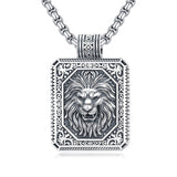 Sterling Silver Eagles Wolf Lion Pendant Necklace For Men with Stainless Steel Chain
