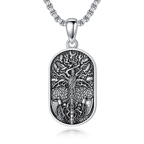 Sterling Silver Memento Mori Tree of Life Anubis Pendant Viking Amulet   Protection Pendant Necklace Egyptian Jewelry Christmas Birthday Gifts