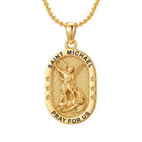 14K Gold  Plated Patron Saint Pendant Necklace Catholic Saints Religious Protective Jewelry Gift