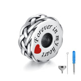 Sterling Silver Cremation Urn Bead Charm for Ashes Keepsake Pendant Fit Bracelet Memorial Jewelry Gifts for Women