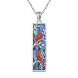 Sterling Silver Abalone Shell Bar Cardinal Bee Butterfly Hummingbird Dragonfly Phoenix Pendant Necklace for Women