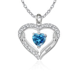 Copper Sterling Silver Simulated Birthstone Name Pendant Necklace for Mom