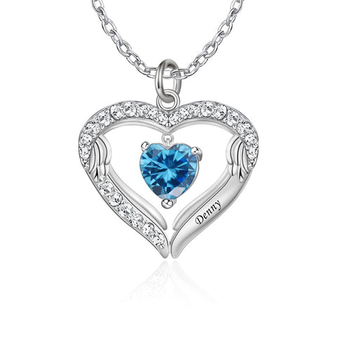 Copper Sterling Silver Simulated Birthstone Name Pendant Necklace for Mom