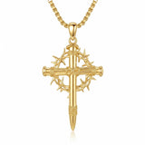 10K 14K 18K Gold Cross Pendant Necklace Religious Jewelry Gifts for Men and Women