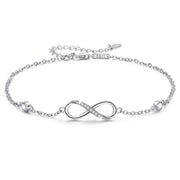 Sterling Silver Endless Love Symbol Anklet