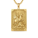 14K Gold PlatedJesus Saint Michael Saint George Saint Jude Pendant Necklace