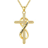 14K Gold Plated Faith Cross Pendant Necklace Religious Gifts for Women