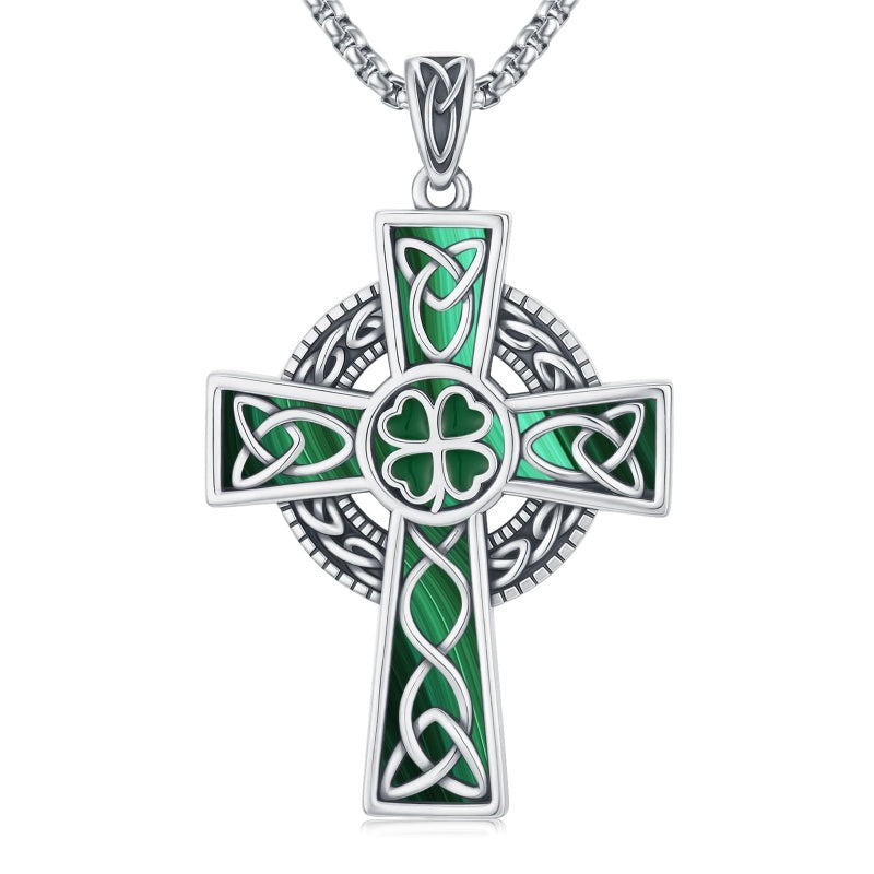 14K Gold Plated Celtic Vikin Cross Pendant Necklace Irish Jewelry Religious Protective Gift