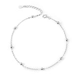 925 Sterling Silver Beaded Anklet Bracelet Multilayer Anklets for Women