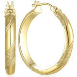 14K Gold Plated  Large Thick Hoop Earrings for Women