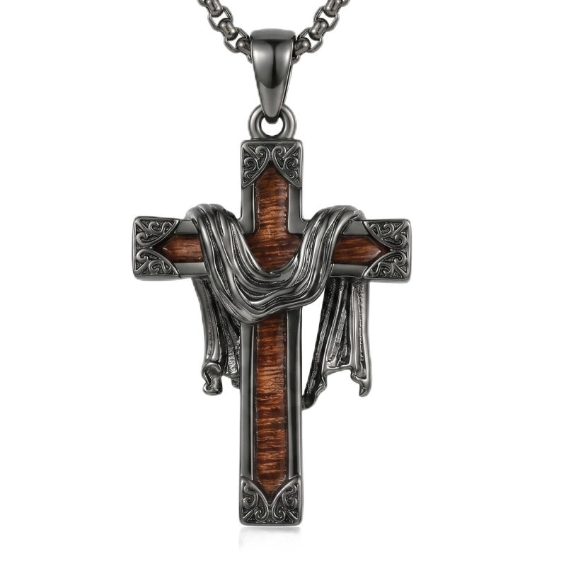 14K Gold Plated Wooden Pendant Necklace Beliefs jewelry