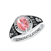 Sterling Silver 10K 14K 18K Gold Customizable  Birthstone Engraved Class Ring College Graduation Ring