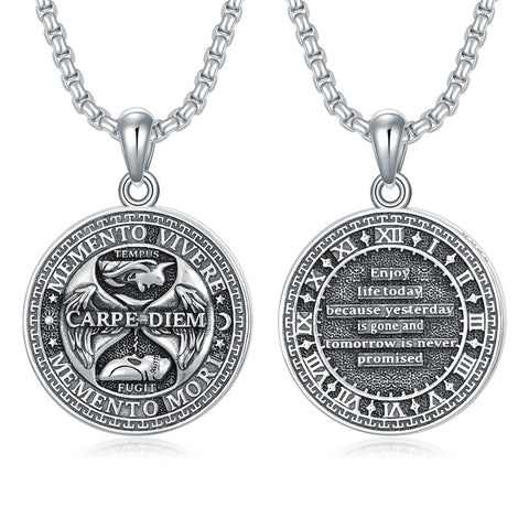 Sterling Silver Carpe Diem Pendant Necklace