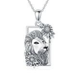 Lion Necklace 925 Sterling Silverl Pendant Animal Jewelry for Women Girls Daughter Mom Birthday Gifts