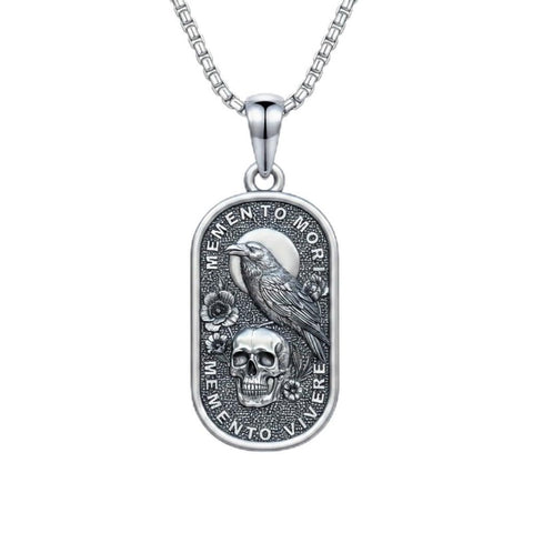 Sterling Silver Memento Mori Tree of Life Anubis Pendant Viking Amulet   Protection Pendant Necklace Halloween Gift