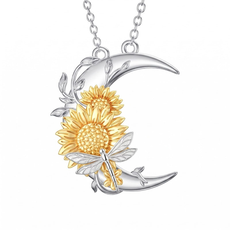 Sterling Silver Heart Bee Dragonfly Butterfly Hummingbird Sunflower Animal Pendant Necklace  Gifts for Christmas