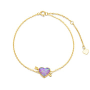 14k Heart Charm Bracelet for Women Girls Charm Bracelets Gifts for Her Graduation Birthday Valentine