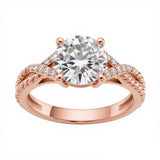 Sterling Silver 10K 14K 18K Gold Personalized Engraved 1-3 Carat Round Moissanite   Anniversary  Engagement Ring
