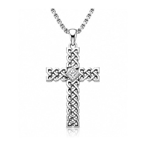 14K Gold Plated Celtic Vikin Cross Pendant Necklace Irish Jewelry Religious Protective Gift