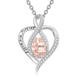 Sterling Silver Father-Daughter Pendant Necklace With Engraved