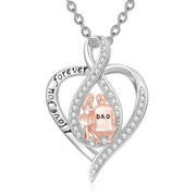 Sterling Silver Father-Daughter Pendant Necklace With Engraved