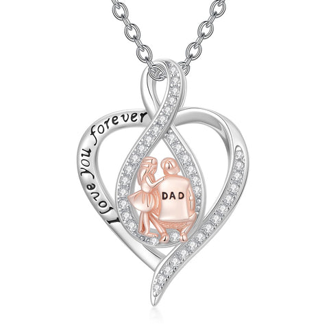 Sterling Silver Father-Daughter Pendant Necklace With Engraved