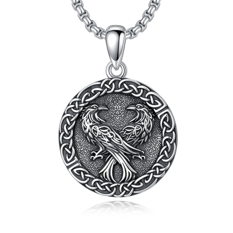Sterling Silver Peace Sign Coexist Peace Symbol Pirate Tree of Life Thor's Hammer Wolf Raven Viking Series Necklace