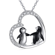 Sterling Silver Penguin Pendant Necklace