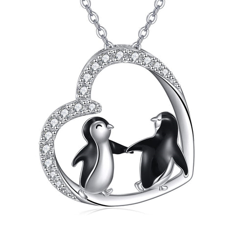 Sterling Silver Penguin Pendant Necklace