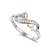 Forever Love Sterling Silver Infinity Heartbeat Ring For WomenAnniversary Jewelry For WifeBirthday Ring For Girlfriend RN Nurse BirthstoneRing