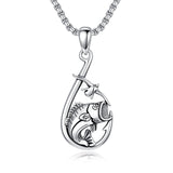 Sterling Silver Deer Bass Fish Wild Duck Fish Hook Pendant Necklace Hunting Jewelry Gifts for Men