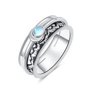 Sterling Silver Mountain Anxiety Spinner Rings Rotatable Mood Rings for Women Relieve Stress Gift