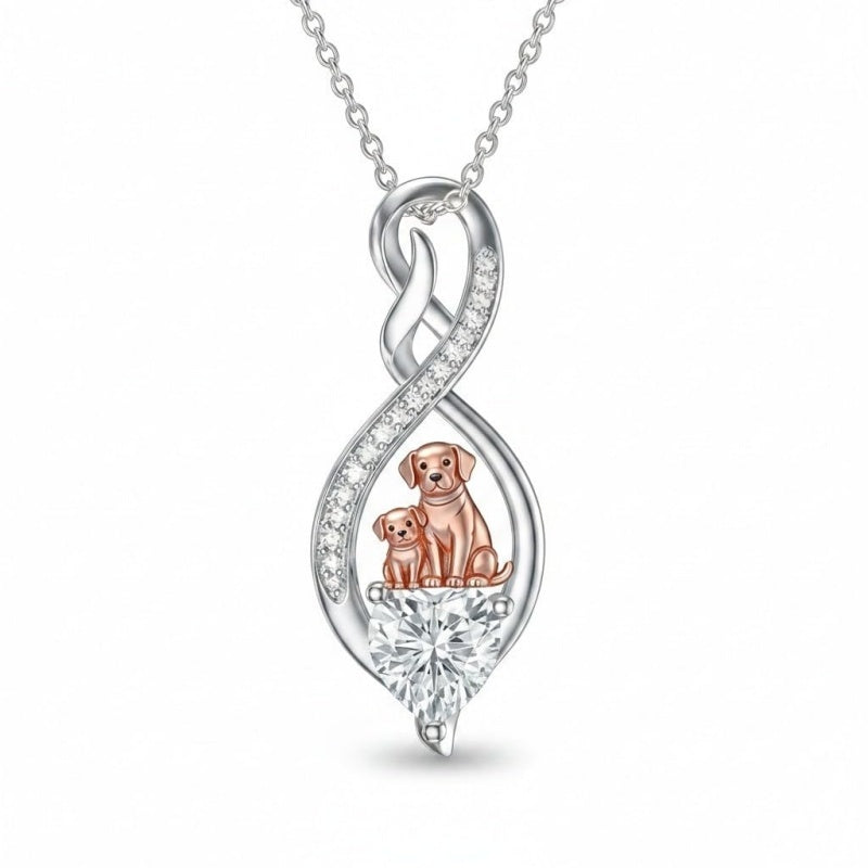 Sterling Silver 12 Month Birthstone Infinity Heart Animal Pendant Necklace Christmas Birthday Jewelry Gift