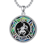 Sterling Silver Crown of Thorns Jesus St Benedict St Michael Pendant Necklace