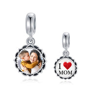 Sterling Silver Personalized Sunflower Photo Charm Beads