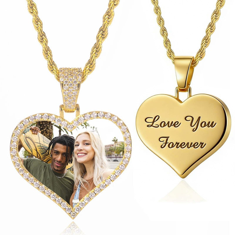 14K Gold Plated Personalized Photo Pendant Necklace Personalized Gift