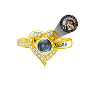 10K Gold 14K Gold 18K Gold HeartPersonalized Photo Engraved Ring