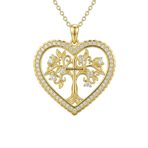 14K Gold Plated  Tree of Life Pendant Necklace for Women