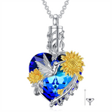 Urn Necklace for Ashes 925 Sterling Silver Hummingbird/Butterfly Cremation Jewelry Memorial Keepsake Pendant for Women