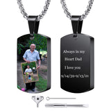Personalized Cremation Pendant Urn Necklace Customized Engraving Photo for Ashes Holder Memorial Keepsake Funnel Jewelry Stainless Steel